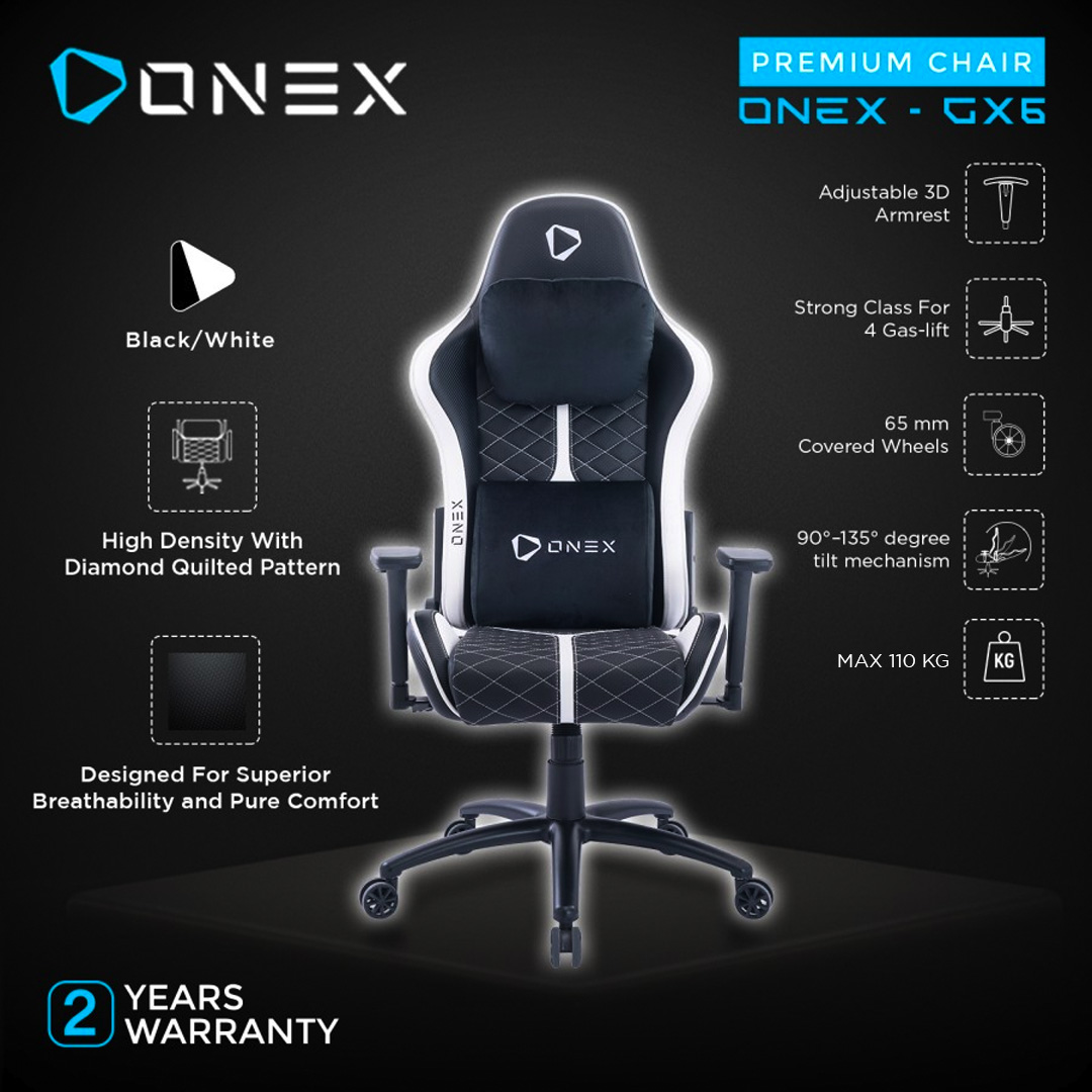 ONEX GX6 Premium Quality Kursi Gaming Chair WHITE Lazada Indonesia