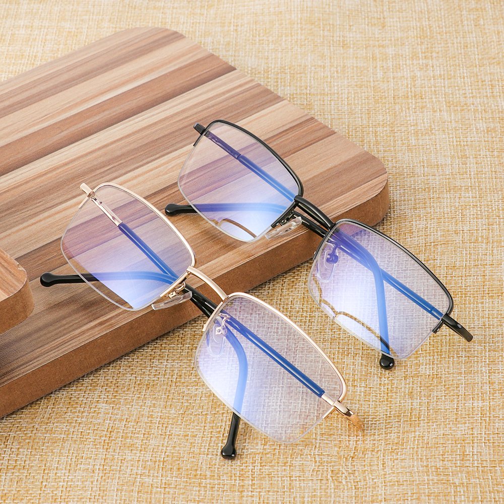 Zbrtdr 1 CÁI Titan Khung Kim loại Kính đọc sách đa hướng lũy tiến Bifocal Men Chống xanh Ánh sáng Kính viễn thị