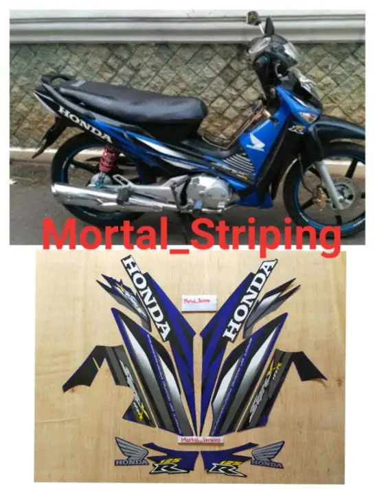 Sticker Striping Full Set Lis List Body Honda Supra X 125r Tahun 2006 Warna Biru Hitam Lazada Indonesia