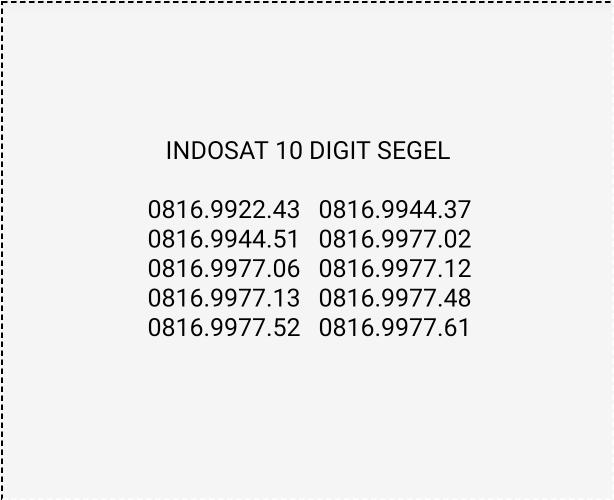 Perdana Indosat im3 cantik 10 digit segel tarif Rp.1 pulsa 7rb
