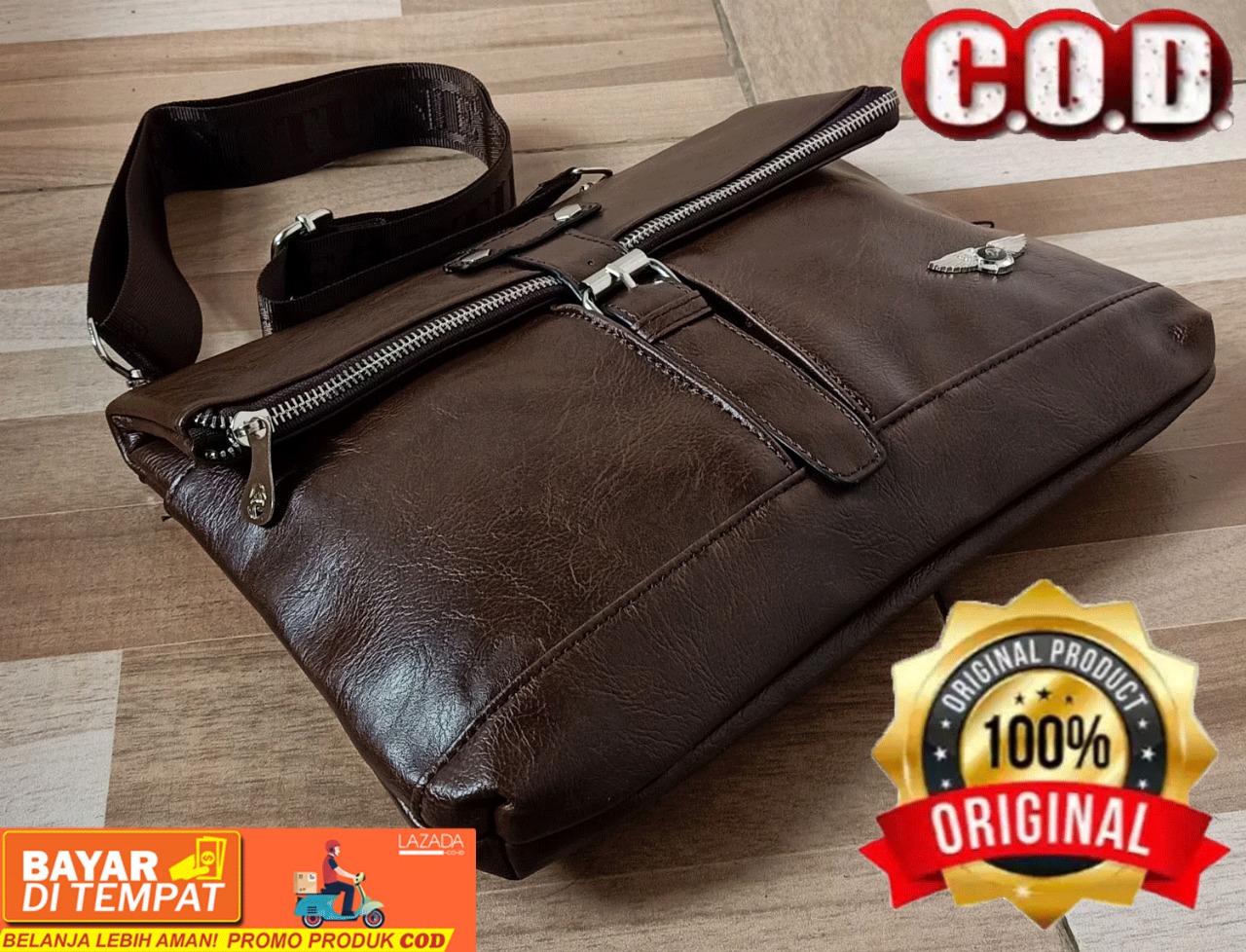 Jual Original Tas Selempang Kulit Pria New Men's Slingbag Slempang