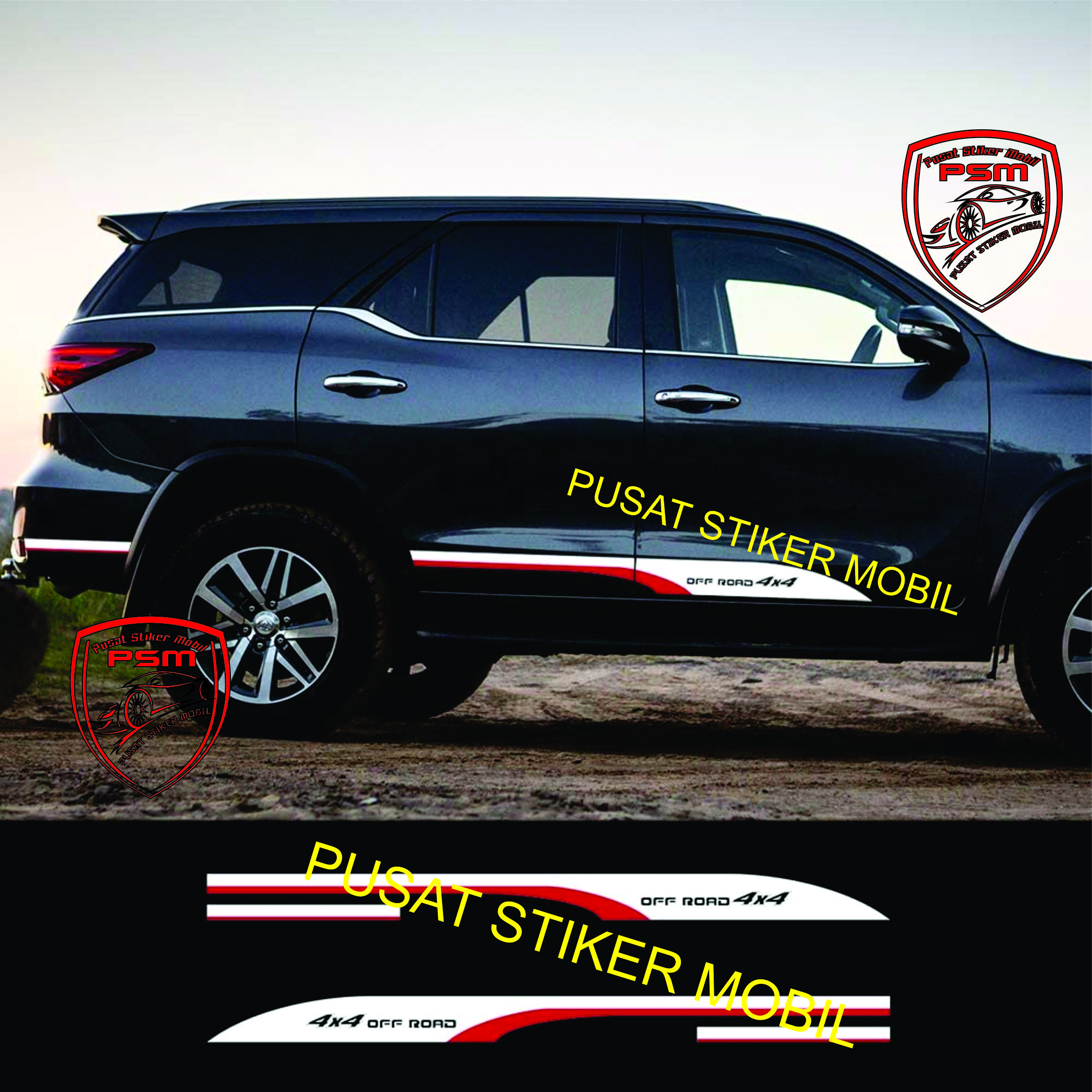 Sticker fortuner stiker cutting toyota fortuner list body minimalist