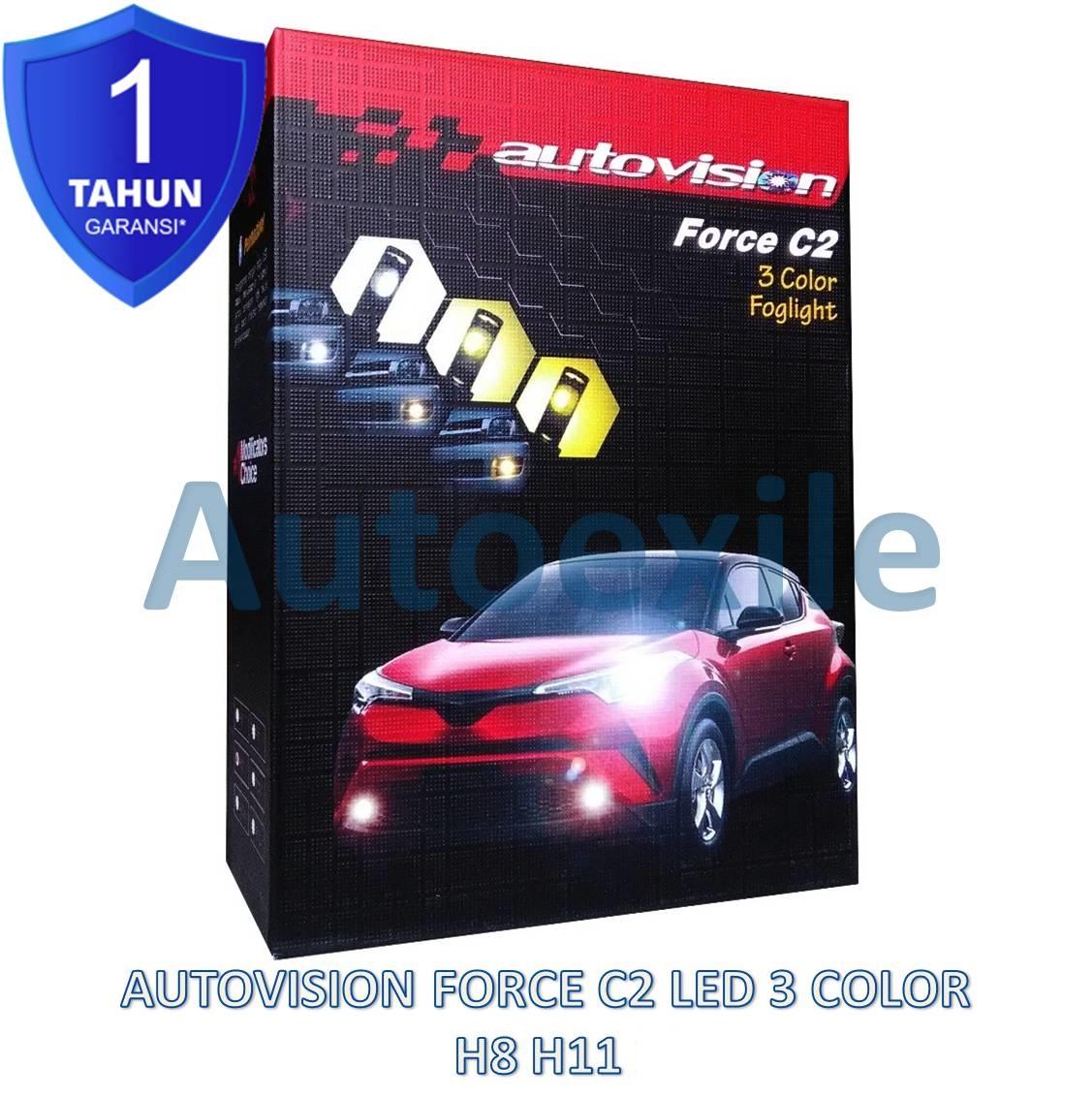 Autovision Force C2 LED 3Color H8 H11 Dual CSP 3000K Kuning 6000K Putih Lampu Mobil Avanza Veloz Agya Ayla Camry Ertiga Fortuner Rush Rav4 Prius Land Cruiser Pajero Sport Outlander Civic Sienta