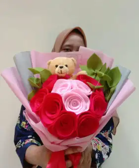 Buket Bunga Flanel Boneka 1 5 Membeli Jualan Online Bunga Tanaman Artifisial Dengan Harga Murah Lazada Indonesia