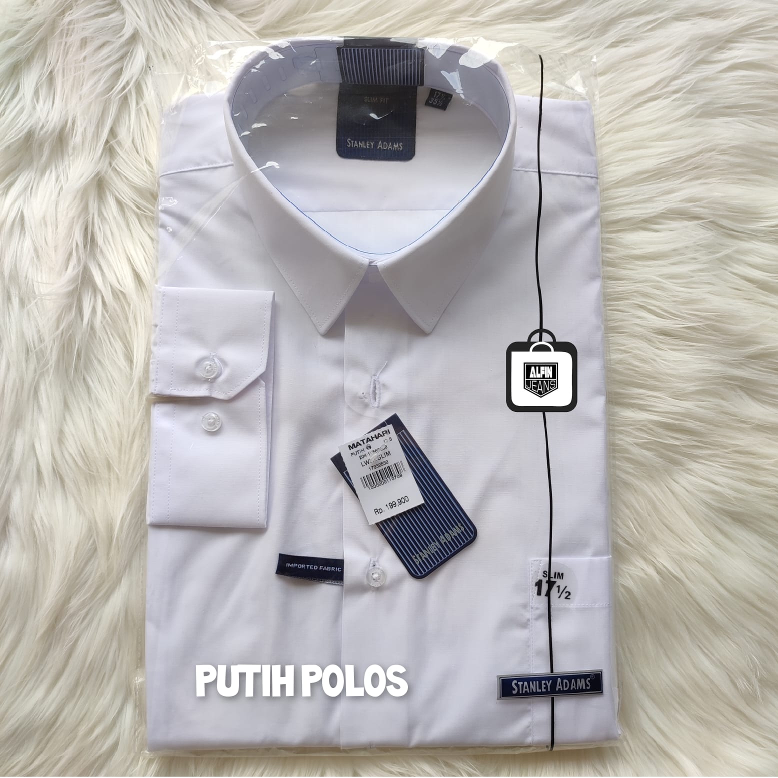 Kemeja Putih Lengan Panjang Stanley Adams Slim Fit Lazada Indonesia