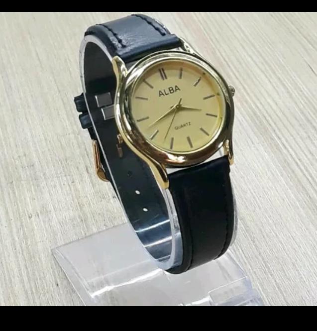 JAM TANGAN WANITA ALBA KULIT JAPAN.jam tangan cewek alba kulit japan bulat kecil