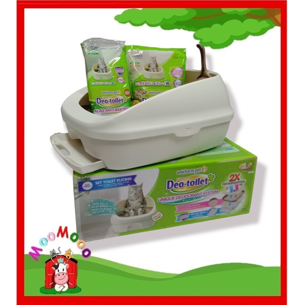 Unicharm Pet Deo Toilet Open Top Ivory Set Toilet Kucing