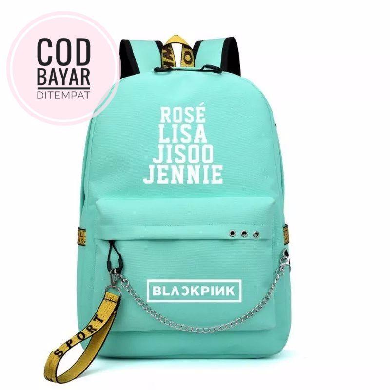 Kpop Blackpink Lisa Ransel Wanita Korea Mahasiswa Sekolah Tas untuk Remaja Gadis Anak Laki-laki Besar Nilon Jaringan Kembali Pack USB Bagpack 2019