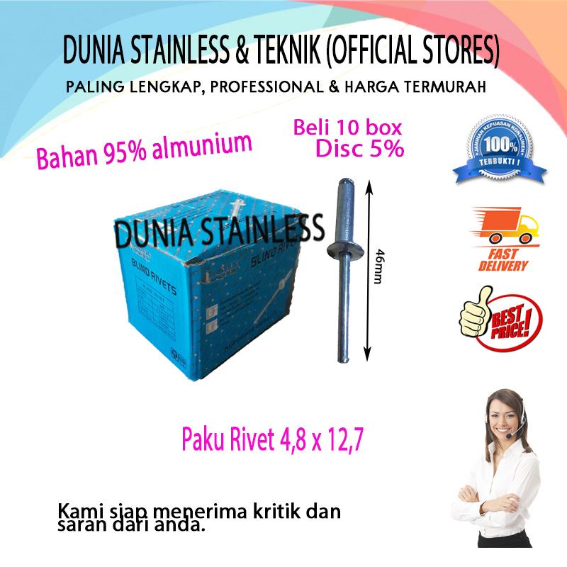 Paku Rivet Nail/Benz 4,8x12,7(649) 500pcs almunium bangunan interior stainless steel besi