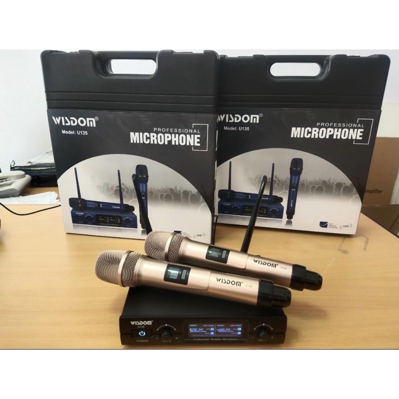 Wireless Microphone Uhf Wisdom U135 2 Mic Handheld Lazada Indonesia