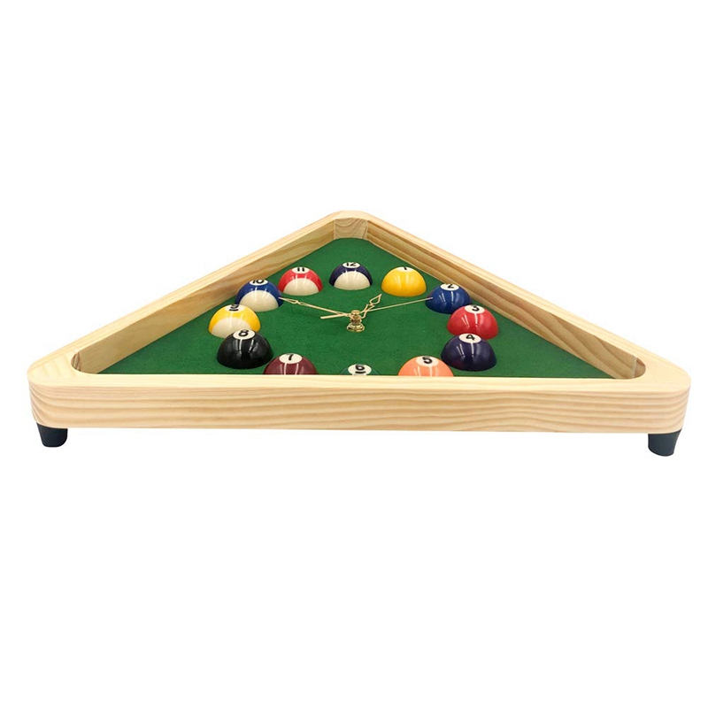 13 Inch Billiard Quartz Clock with Solid Wood Frame Creative Wall Clock for Living Room,Bedroom