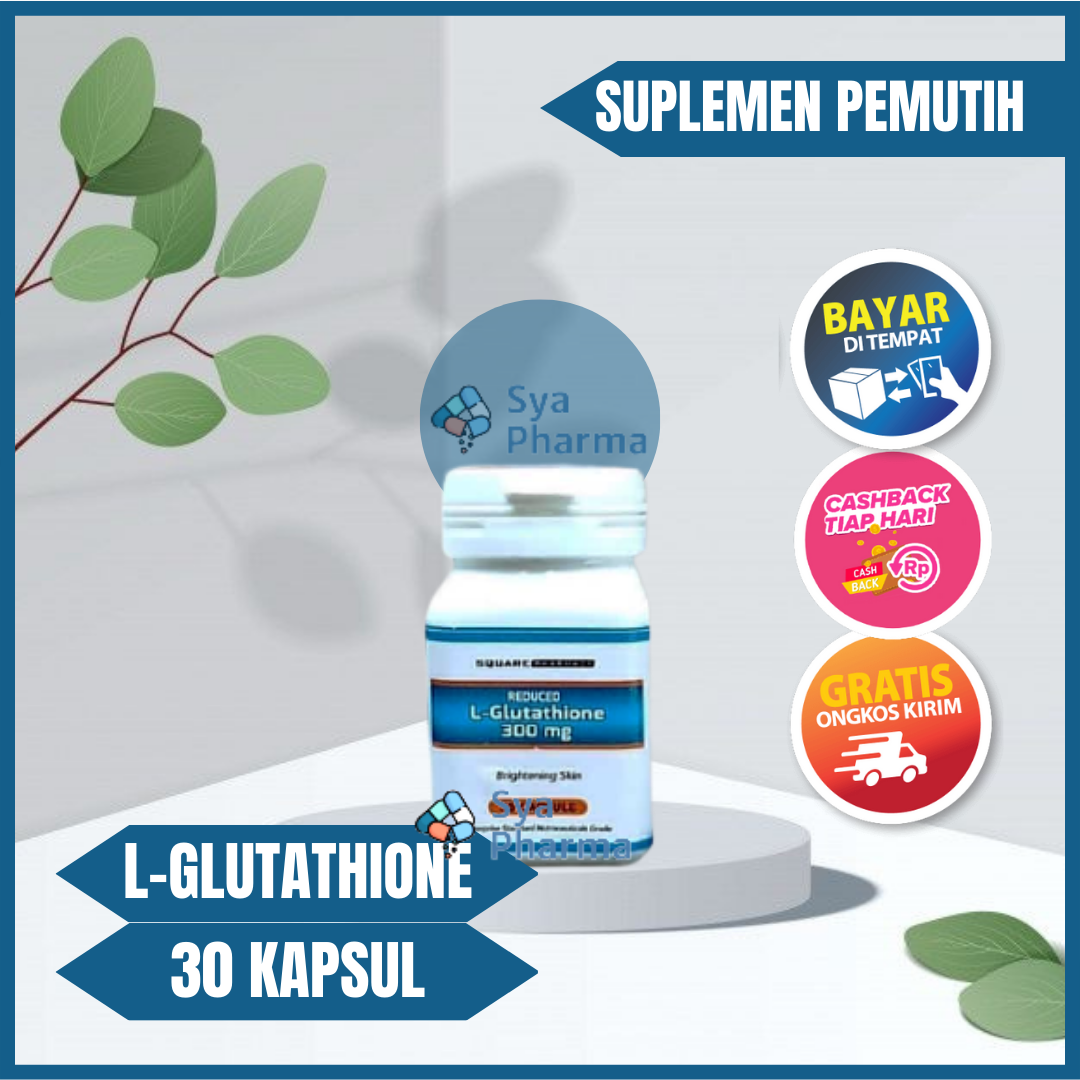 Reduced L-Glutathione 300mg Suplemen Pemutih Kulit Wajah dan Badan 30 Kapsul  | Lazada Indonesia