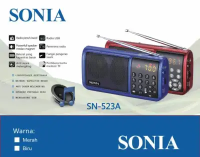 Radio 3 Band Portable Soon SN 523A - Speaker Untuk Murotal Alquran ampm store