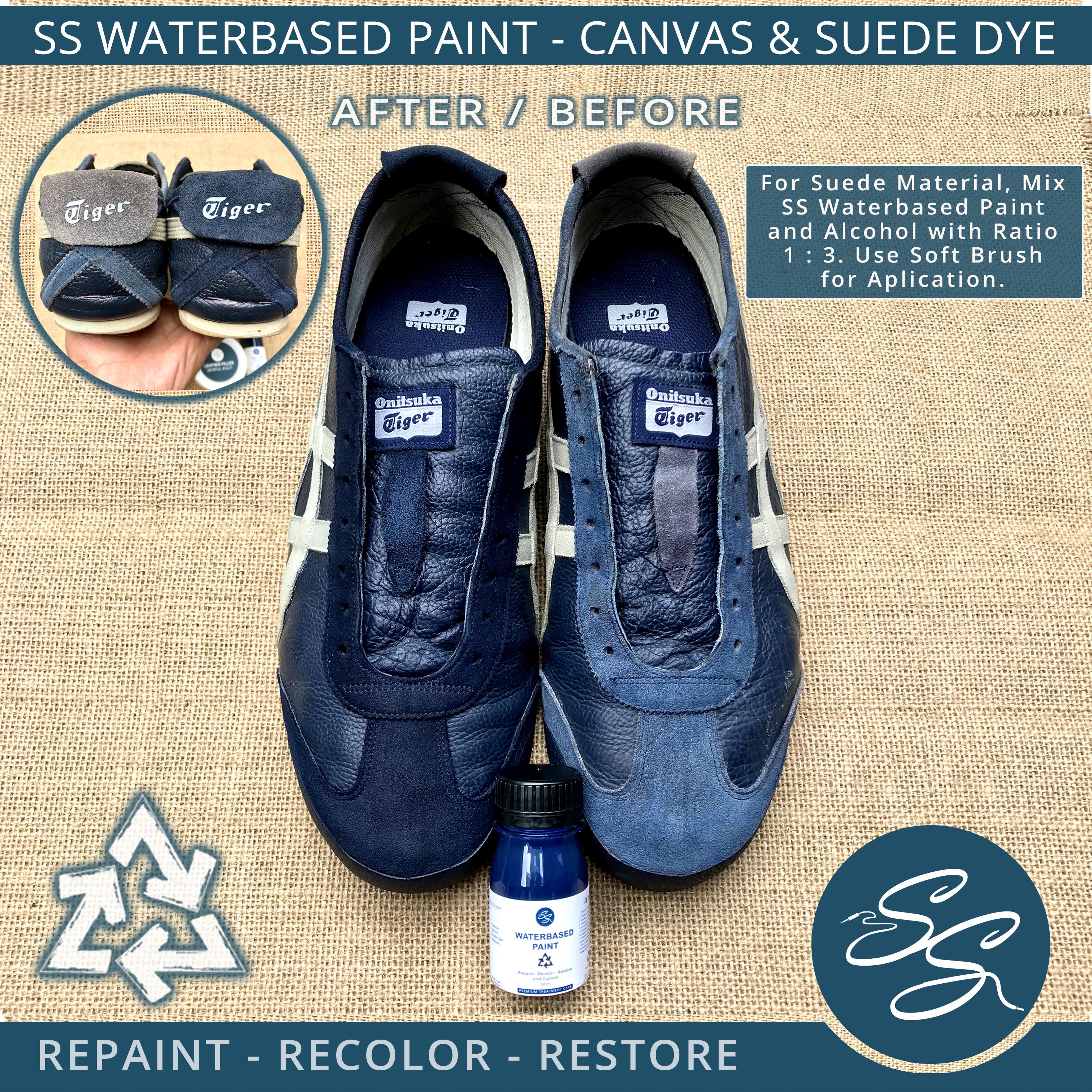 Cat Sepatu SS Waterbased Paint Canvas Suede Dye 250 ML Cat