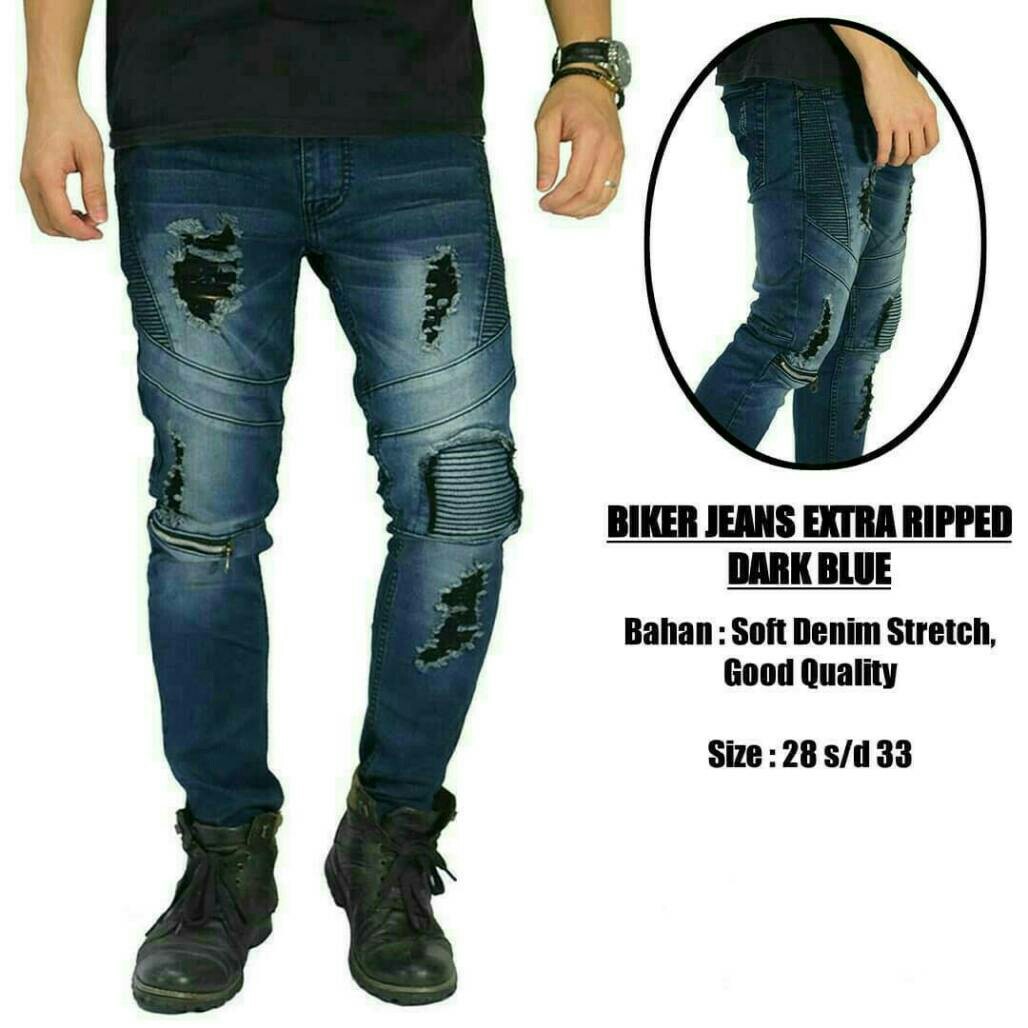 riped jeans/celana pria/celana rocker 