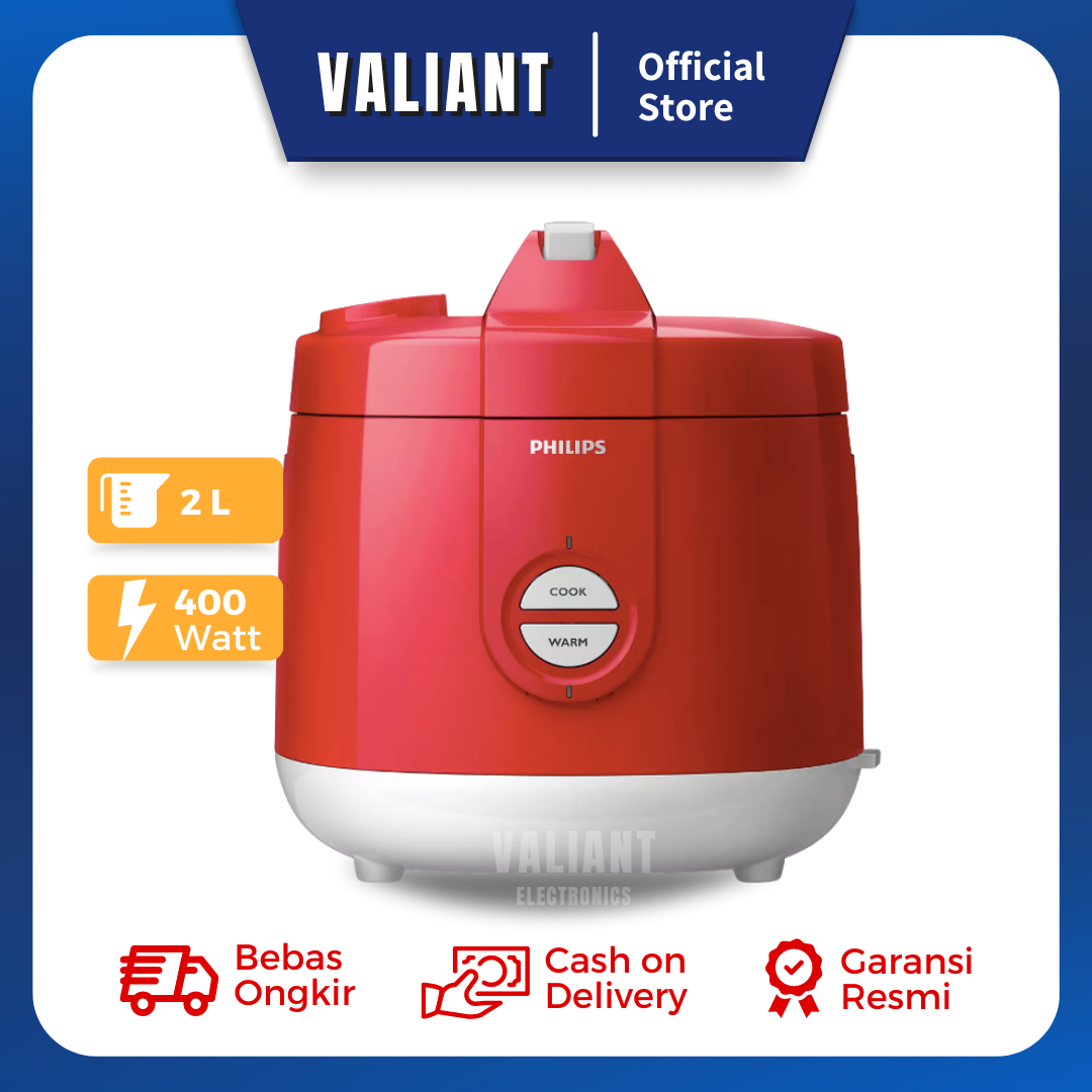 Philips Rice Cooker Magic Com HD3131 2 Liter Merah Lazada Indonesia
