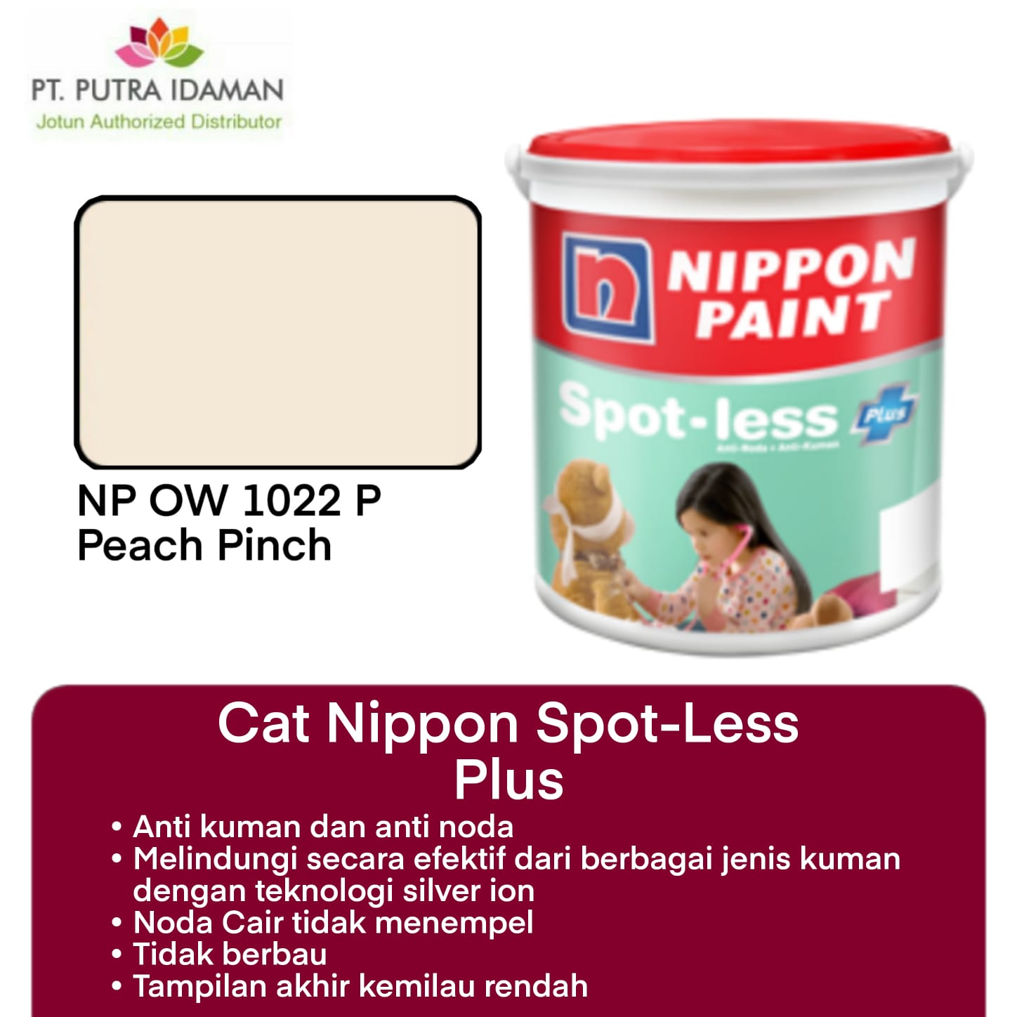 NIPPON PAINT INTERIOR SPOTLESS PLUS PEACH PINCH OW 1022P Lazada