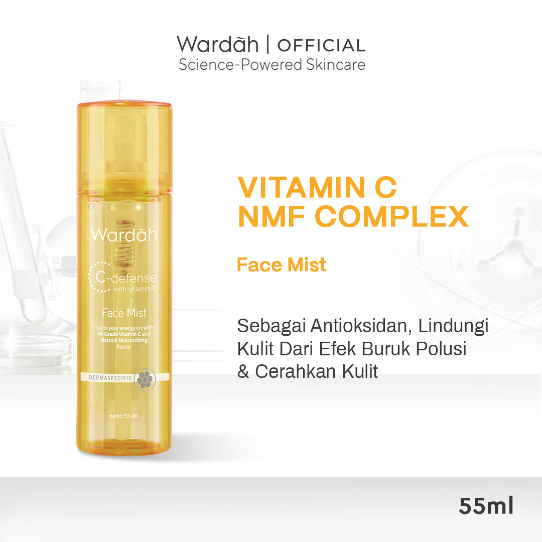 Wardah CDefense Face Mist 55 ml Face Mist dengan HiGrade Vitamin C