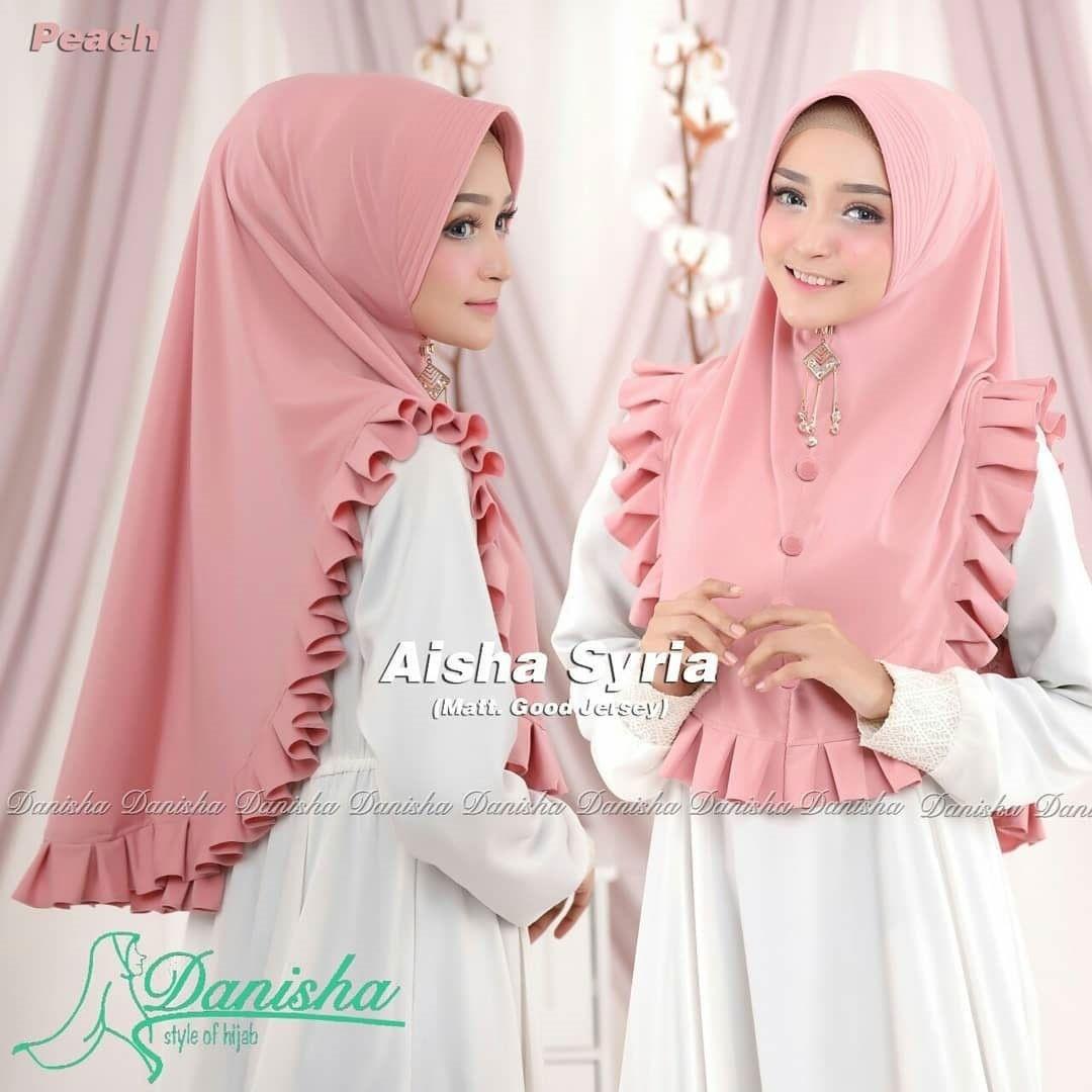 Aishaa Syria Series Pink vanilla hijab / khimar mini / hijab instan / syariygqa / simple pet