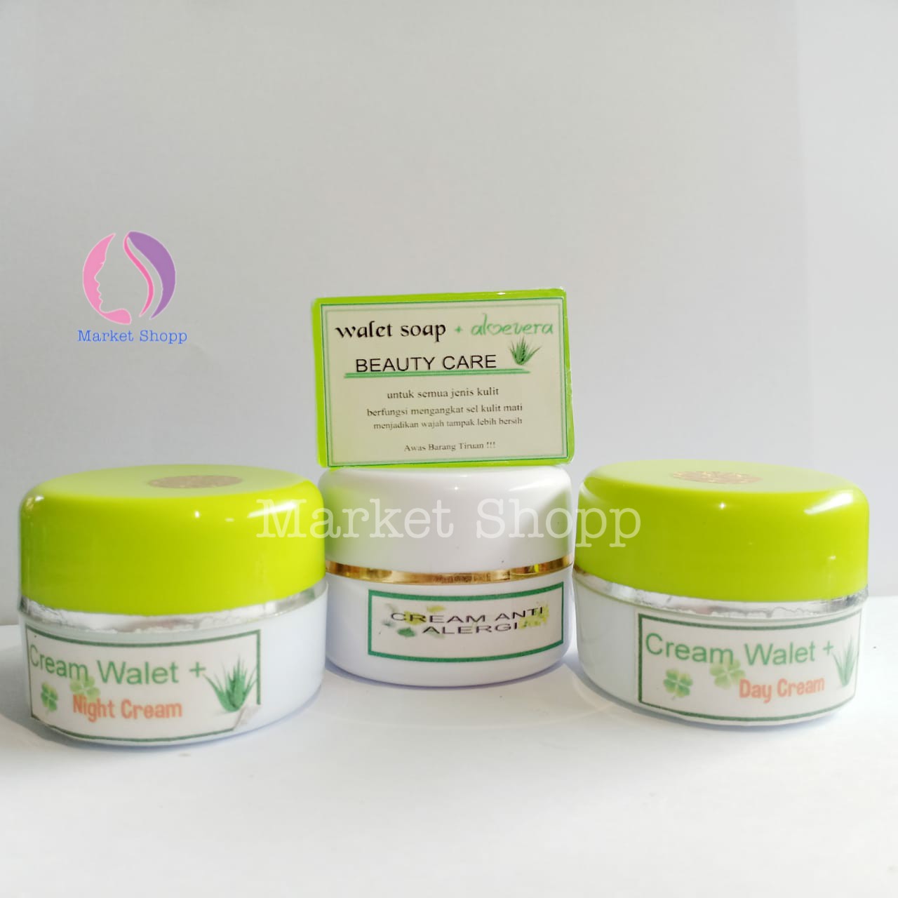 Cream Walet Aloevera - Pemutih wajah - Penghilang Jerawat - Penghilang Flek Hitam - Pengecil Pori Pori - Market Shopp