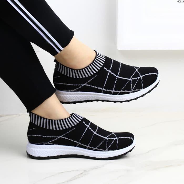 Grosir Termurah - Sepatu Sneakers Wanita Slip On Slavina Tanpa Tali Trendi dan Murah