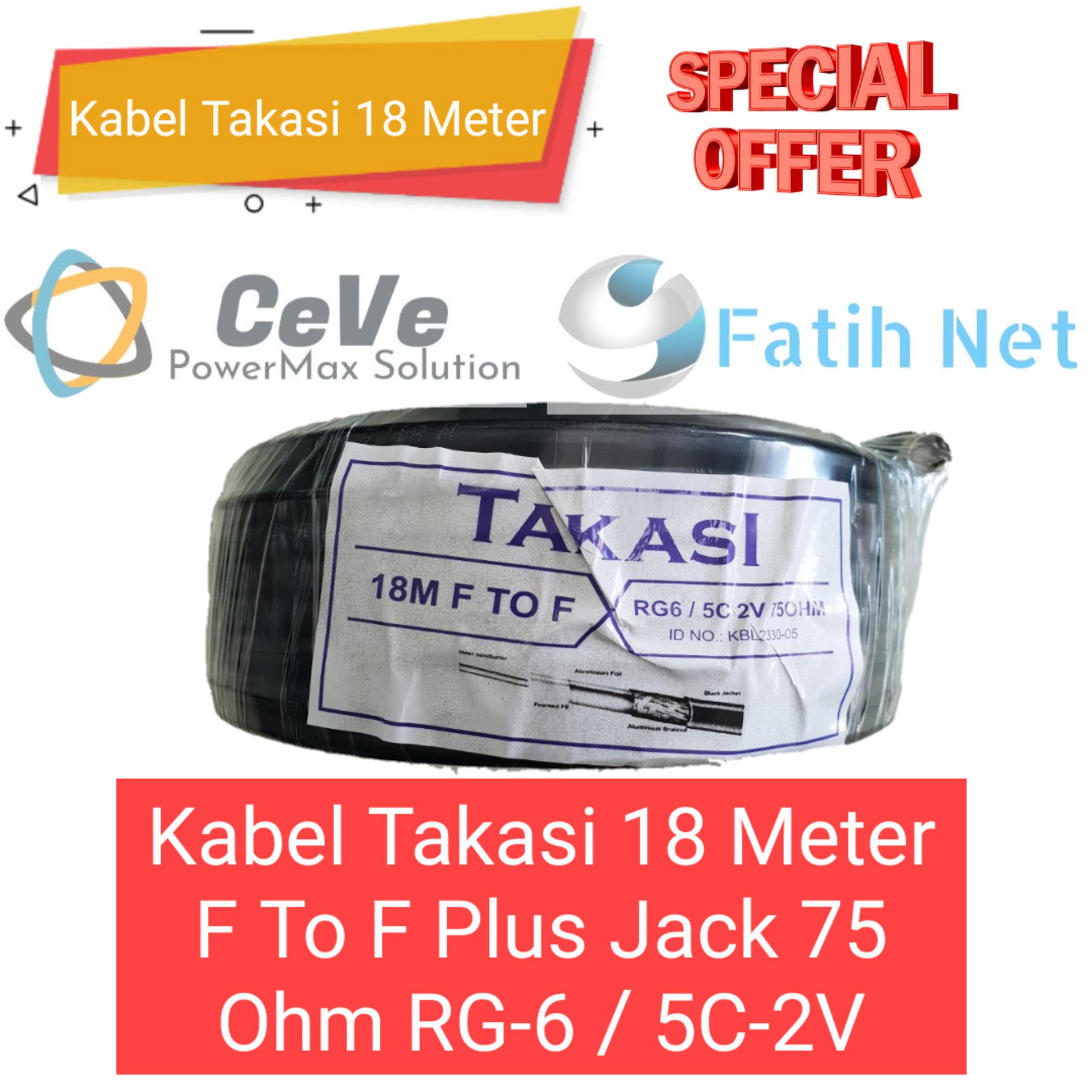 KABEL ANTENA PARABOLA RG6 TAKASI PANJANG 18METER
