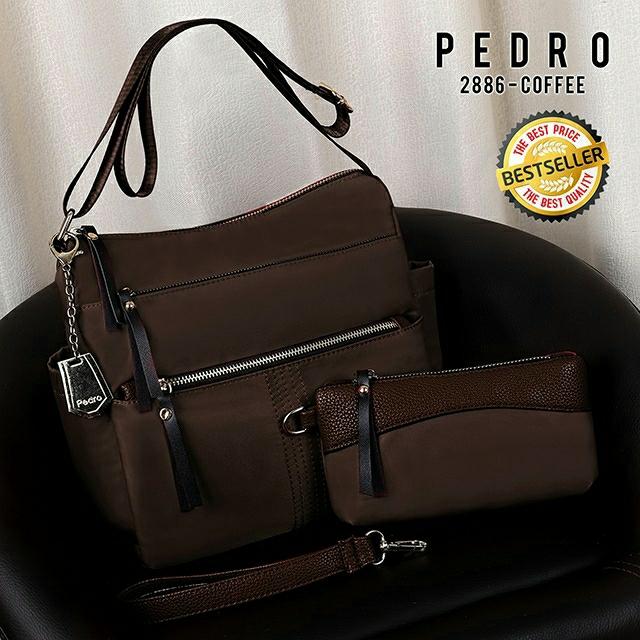 tas wanita pedro selempang branded import casual simple tas kerja jalan santai set clutch cewek new arrival batam murah kekinian limited
