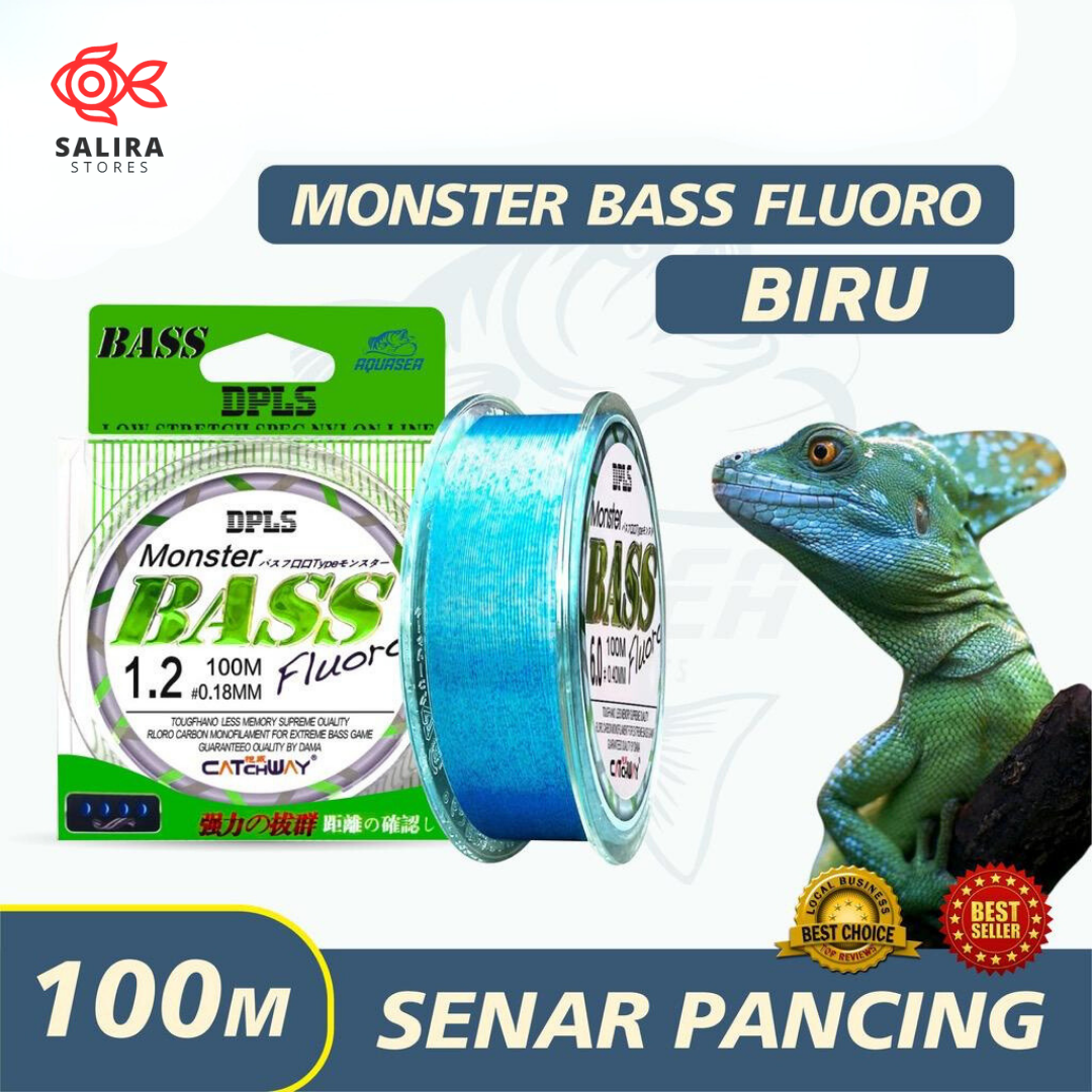 Tali Pancing Bass FLUOROCARBON 100M Warna Biru Senar Pancing Fishing