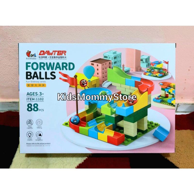 Mainan Edukasi Balok Forward Balls Marble Run 88 Pcs - Ukuran Besar ...