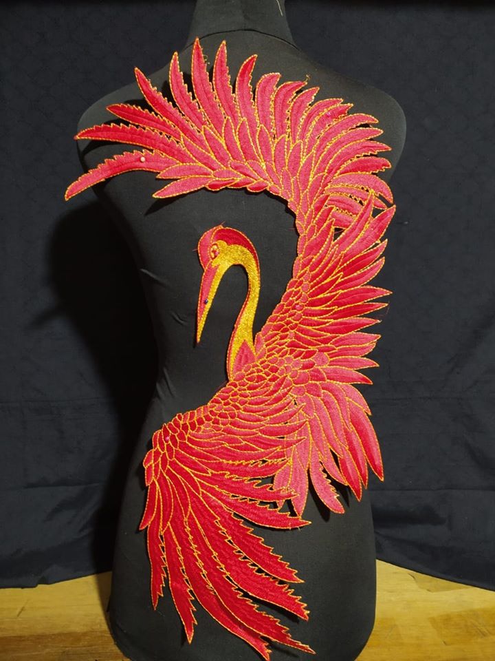 Renda Bordir Burung Flamingo Membeli Jualan Online Aksesoris