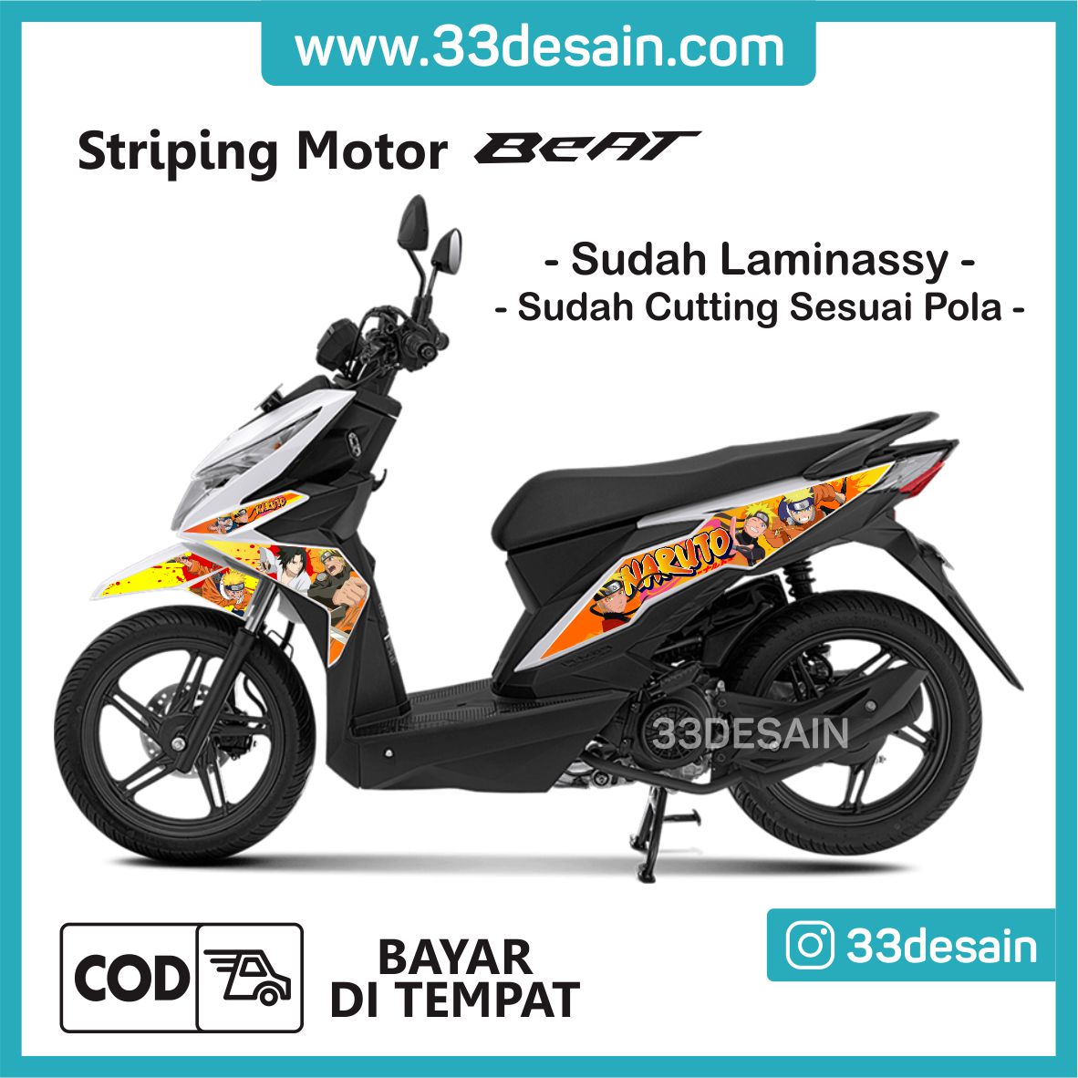 Aksesoris Stiker Motor Sticker Striping Motor Beat Esp Dan Beat Street 2016 2019 Naruto 33Desain Lazada Indonesia