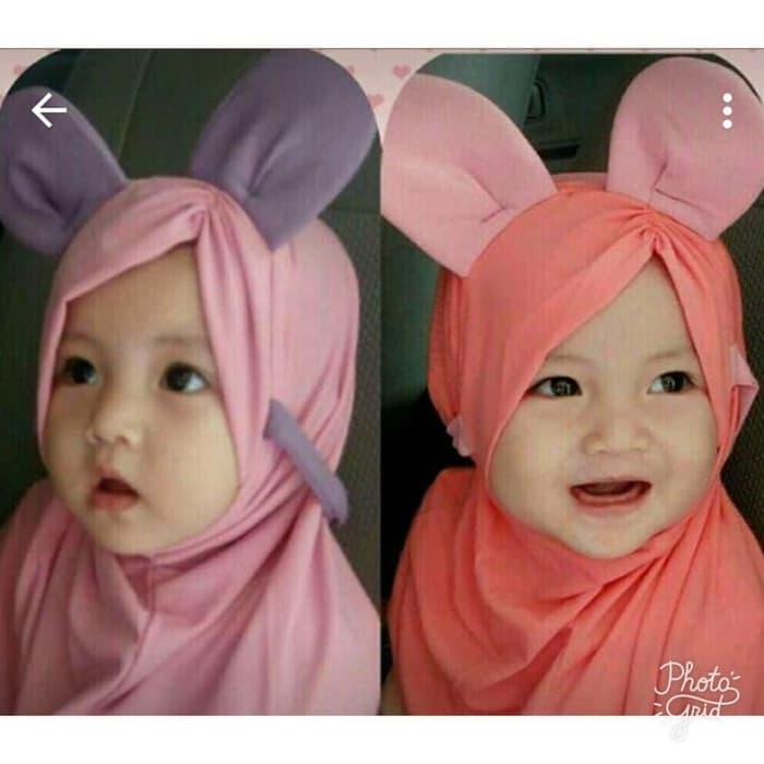 IBNU ATHAFARIZ Kerudung Anak Bayi miki poni / Jilbab Anak Bayi / Jilbab Bayi / Hijab Pashmina Instan Anak WARNA RANDOM