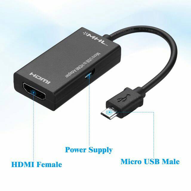 Adapter Micro USB ke HDMI MHL01 Black Lazada Indonesia