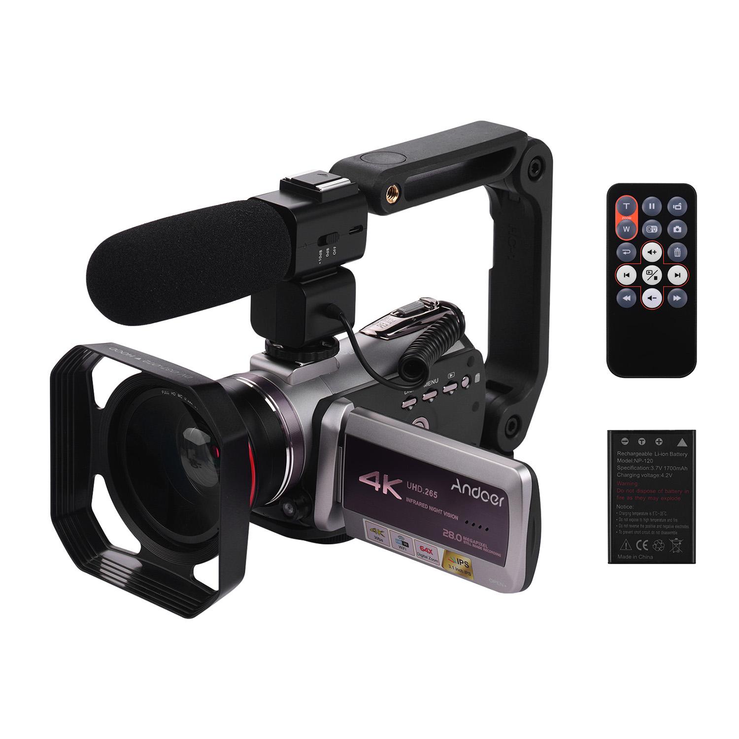 Andoer HDVAZ50 Portable Real 4K 30FPS WiFi Digital Video Camera