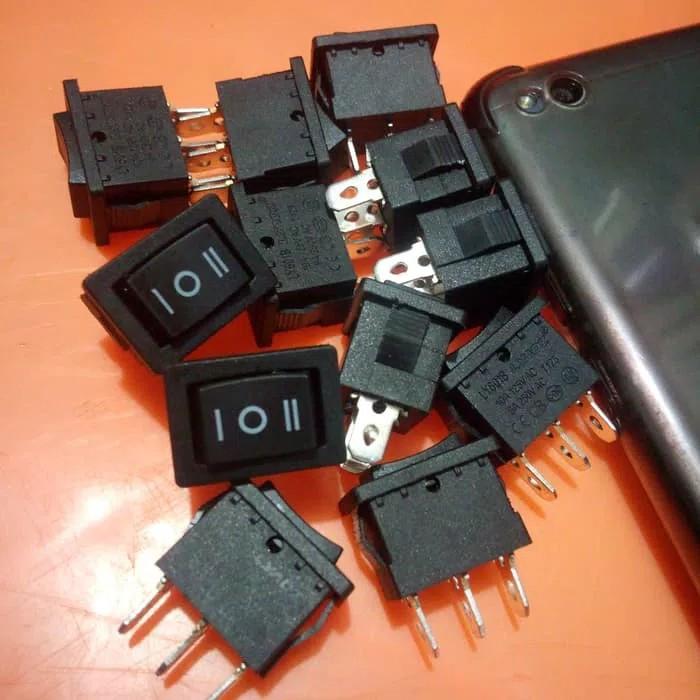 saklar hitam 3pin on off on kecil | Lazada Indonesia