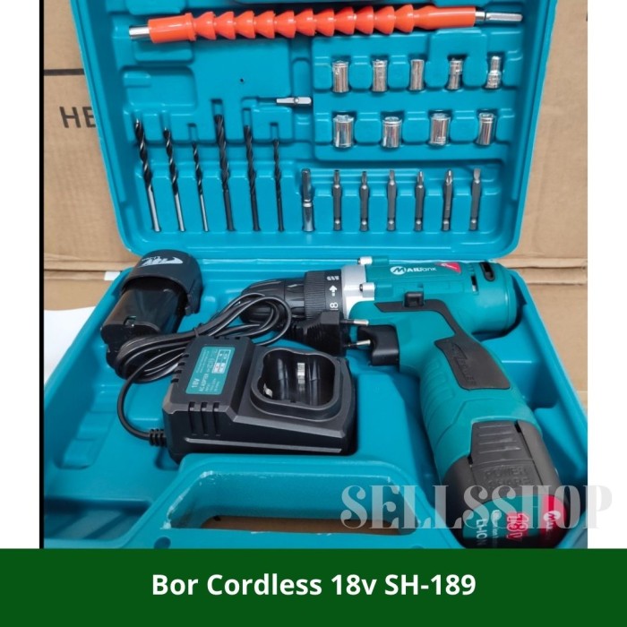 ( COD ) Mesin Bor Baterai Tembok Cordless Drill 18V SH189 MAILTANK