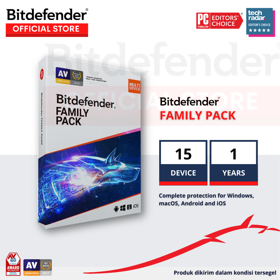 Bitdefender Family Pack 15 Device 1 Tahun Lazada Indonesia