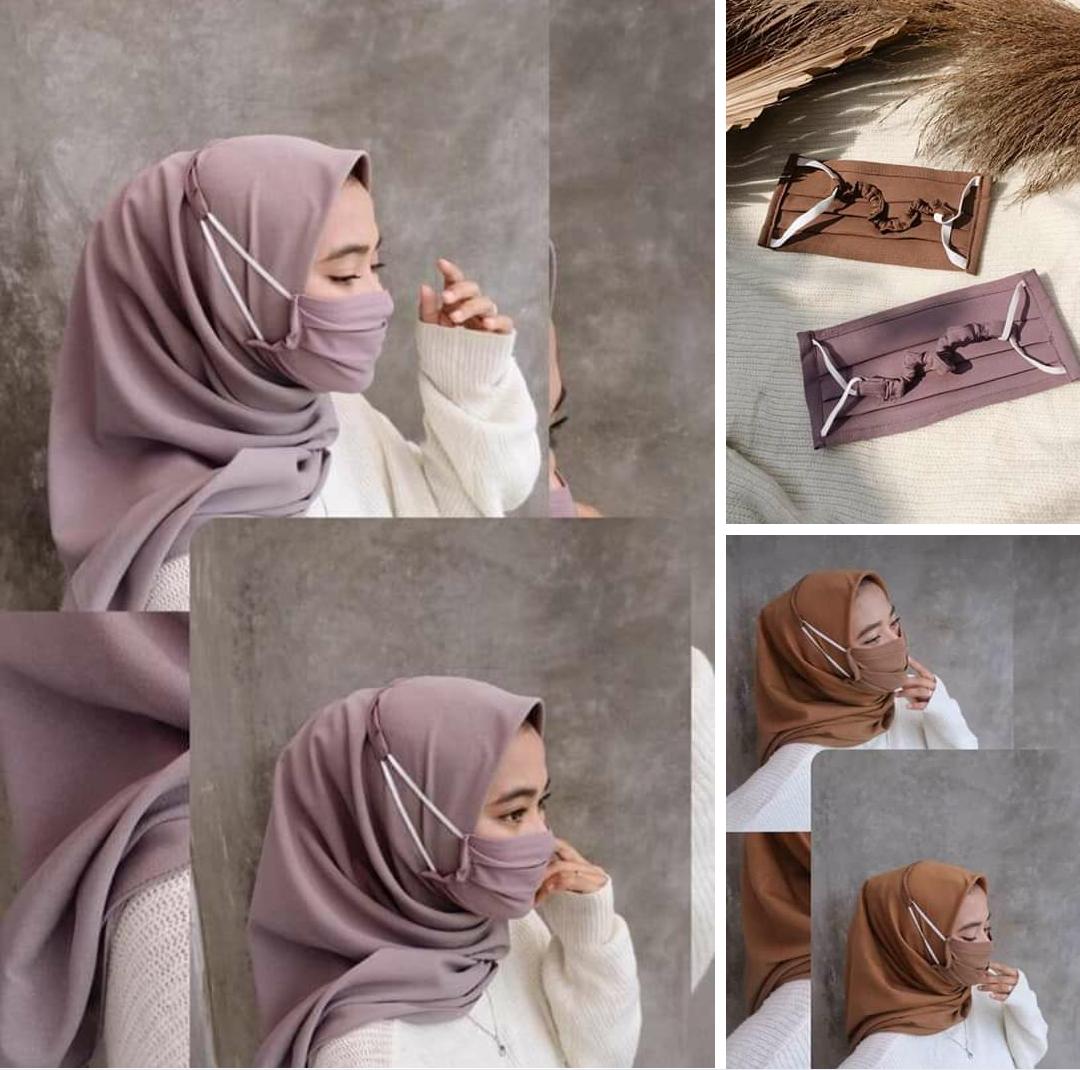 Featured image of post Masker Kain Hijab Karet Serut Sebagai pengingat orang tidak boleh menyentuh mata hidung atau mulut mereka saat melepas masker wajah dan perlu segera mencuci tangan setelah melepasnya