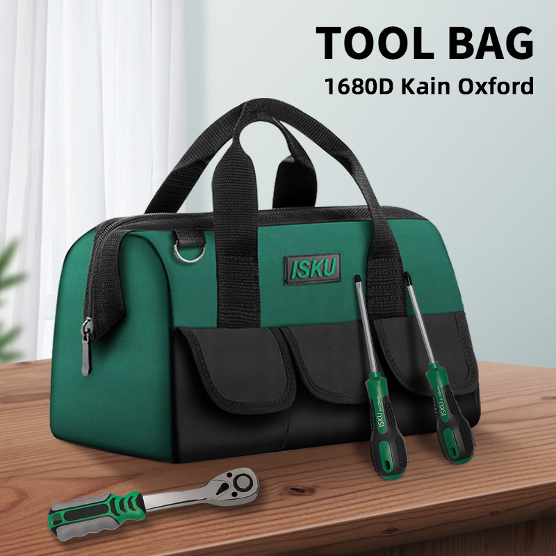 ISKU tool bag besar ukuran 18 inch 1680D tas perkakas kain oxford