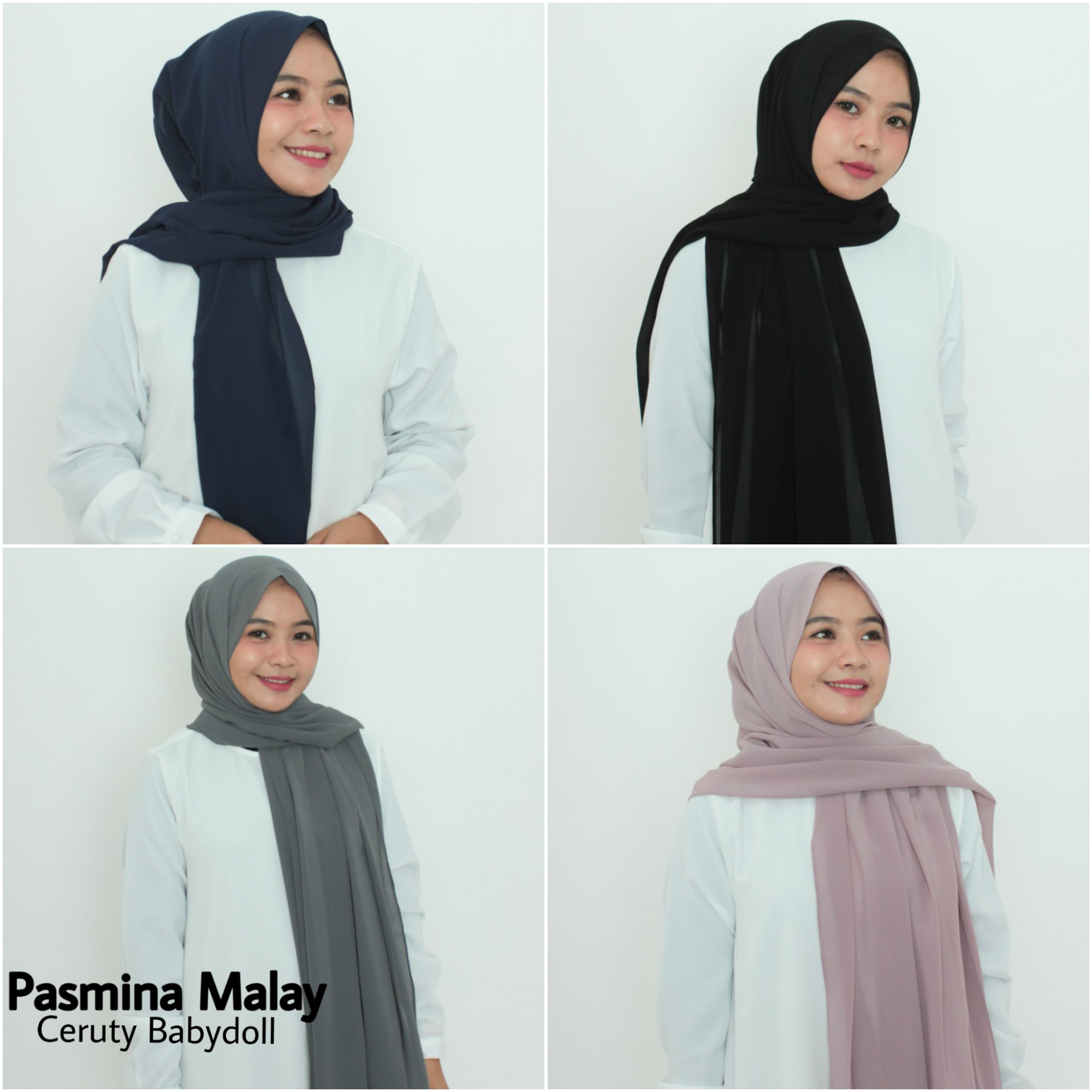 PASMINA CERUTY BABYDOLL / HIJAB JILBAB PASHMINA MALAY TERMURAH