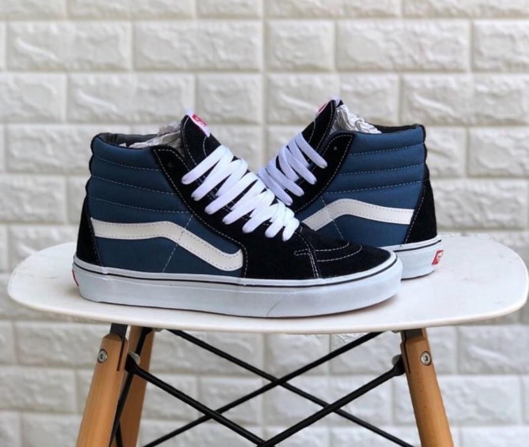 high top vans blue