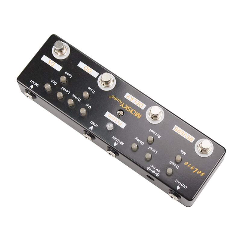 MOSKY Sol918 5In1 Guitar MultiEffect Pedal Distortion Delay Reverb