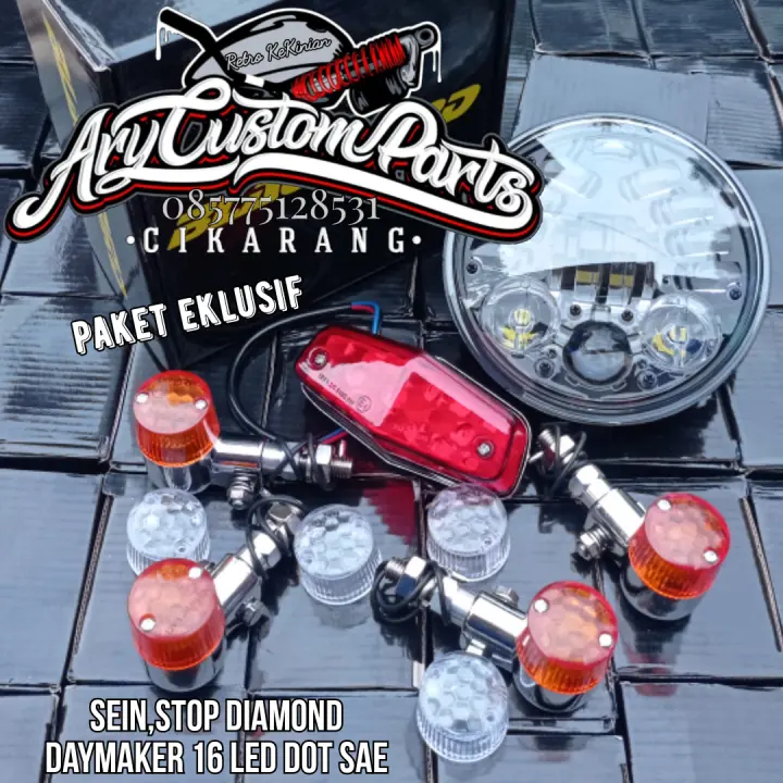 Daymaker 16 Led Sein Sen Palu Lampu Belakang Bsa Import Cb 100 Racing Japstyle Caferacer Dll Lazada Indonesia