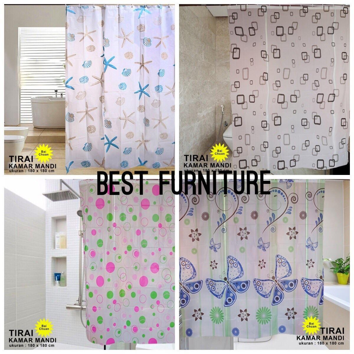 Best Shower Curtain 180 X 180cm Tirai Kamar Mandi Bathroom Waterproof Gorden Hordeng Toilet - Random By Best Furniture.