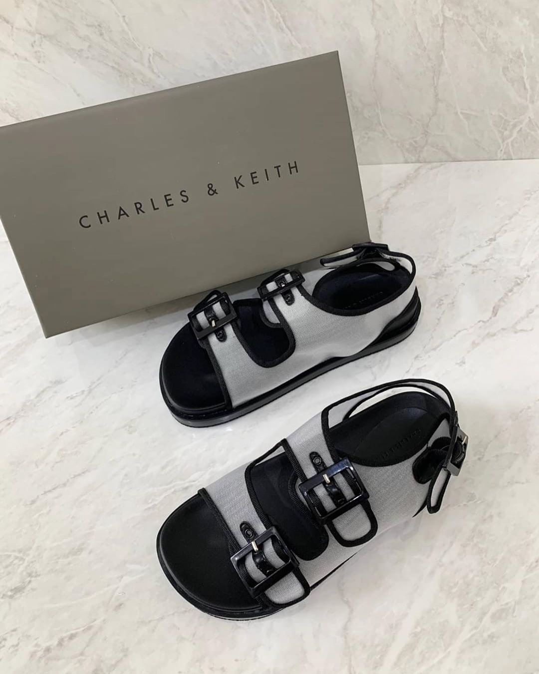 charles and keith mesh flatform sandals