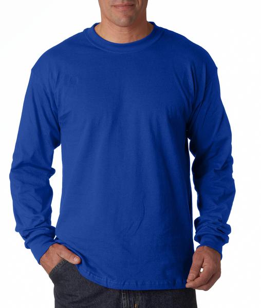 KAOS POLOS PRIA KATUN COMBED LENGAN PANJANG WARNA BIRU BENHUR30s