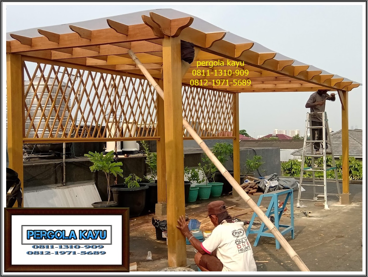 pergola kayu bengkirai untuk taman,rumah dan teras Lazada Indonesia