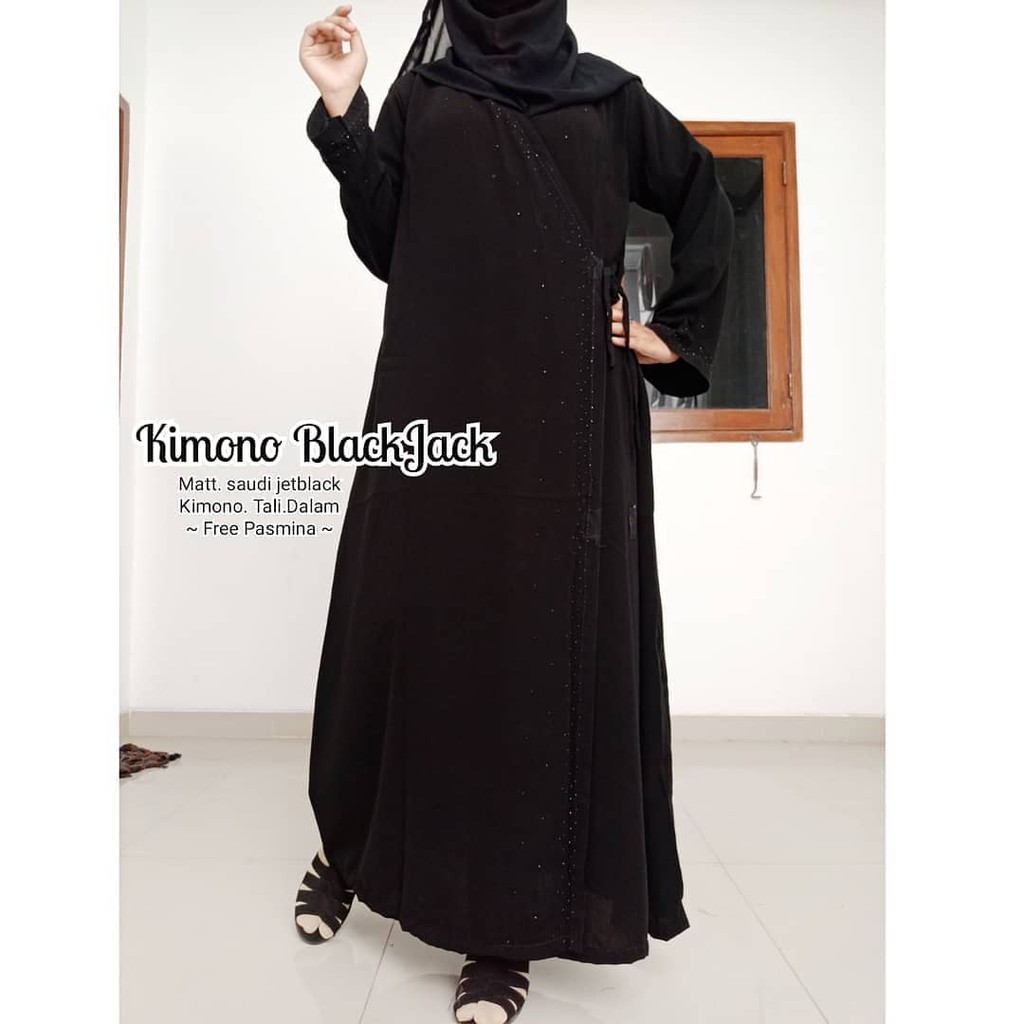 murah jubah gamis abaya kimono hitam 