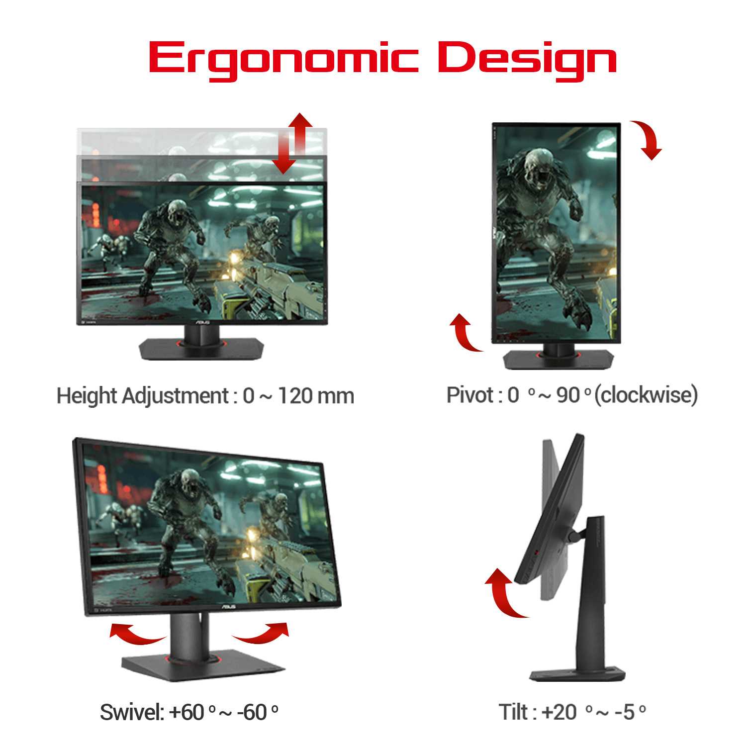 Asus Rog Swift Pg248q 24 Full Hd 1080p 1ms 180hz Dp Hdmi Eye Care G Sync Esports Gaming Monitor Asus Official Store Free Shipping And Financing Available