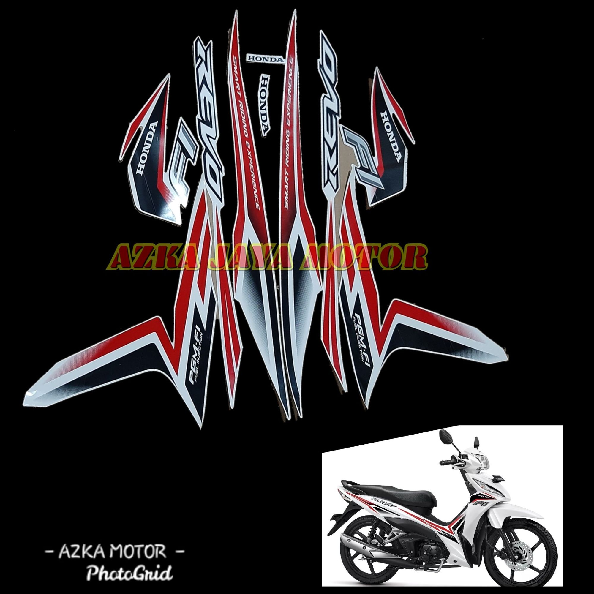 Sticker Striping Honda Revo Fit Fi Injeksi Warna Putih 2015 2016 List Revo Fi Full Body Putih Lazada Indonesia